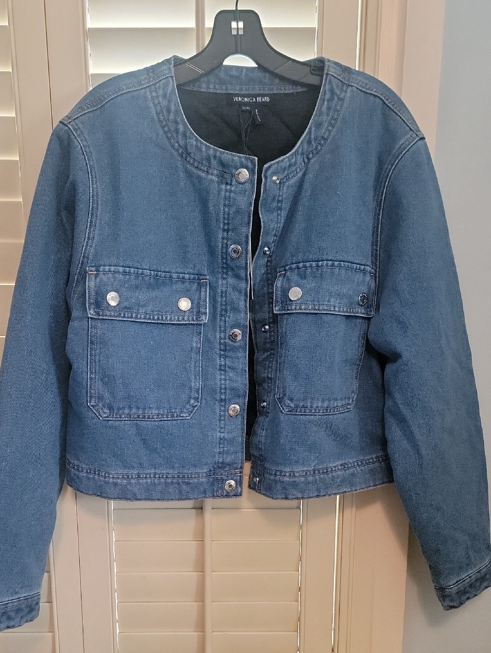 Veronica Beard Classic Blue Cropped Jean Jacket